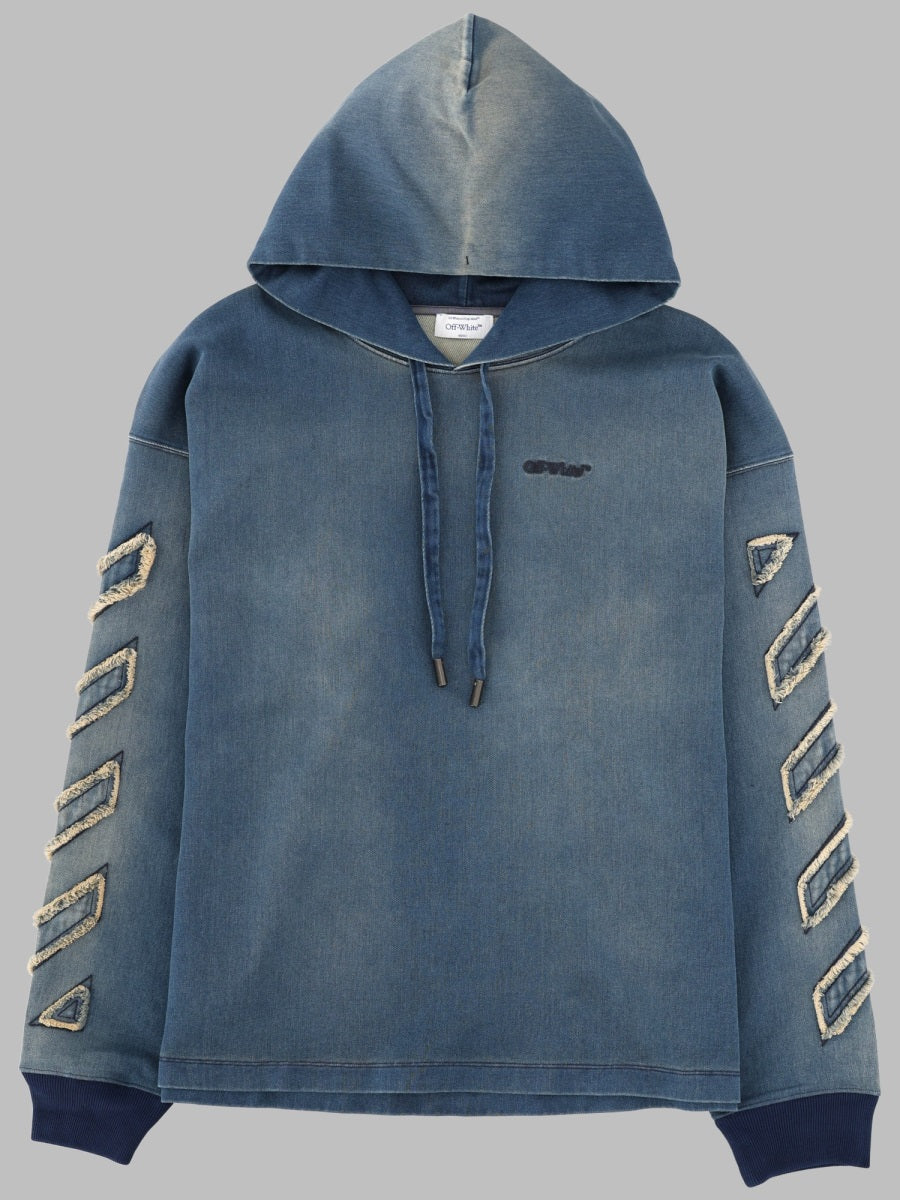 Off-white Men's Sweater T-Shirt in Size L with Diagonal Tag Design