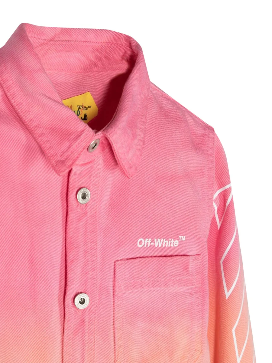 Off-white Mini Helvetica Cotton Shirt for Girls - Image 3