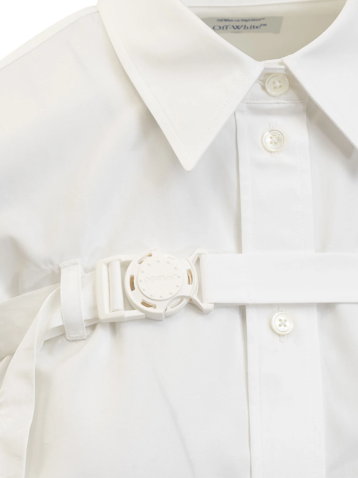 Off-white Poplin Mini Buckle Shirt - Image 4