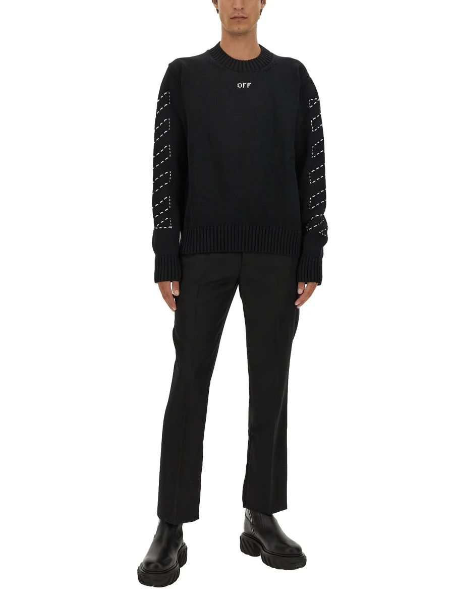 Off-white Regular Fit Logo T-Shirt for Men - Image 2