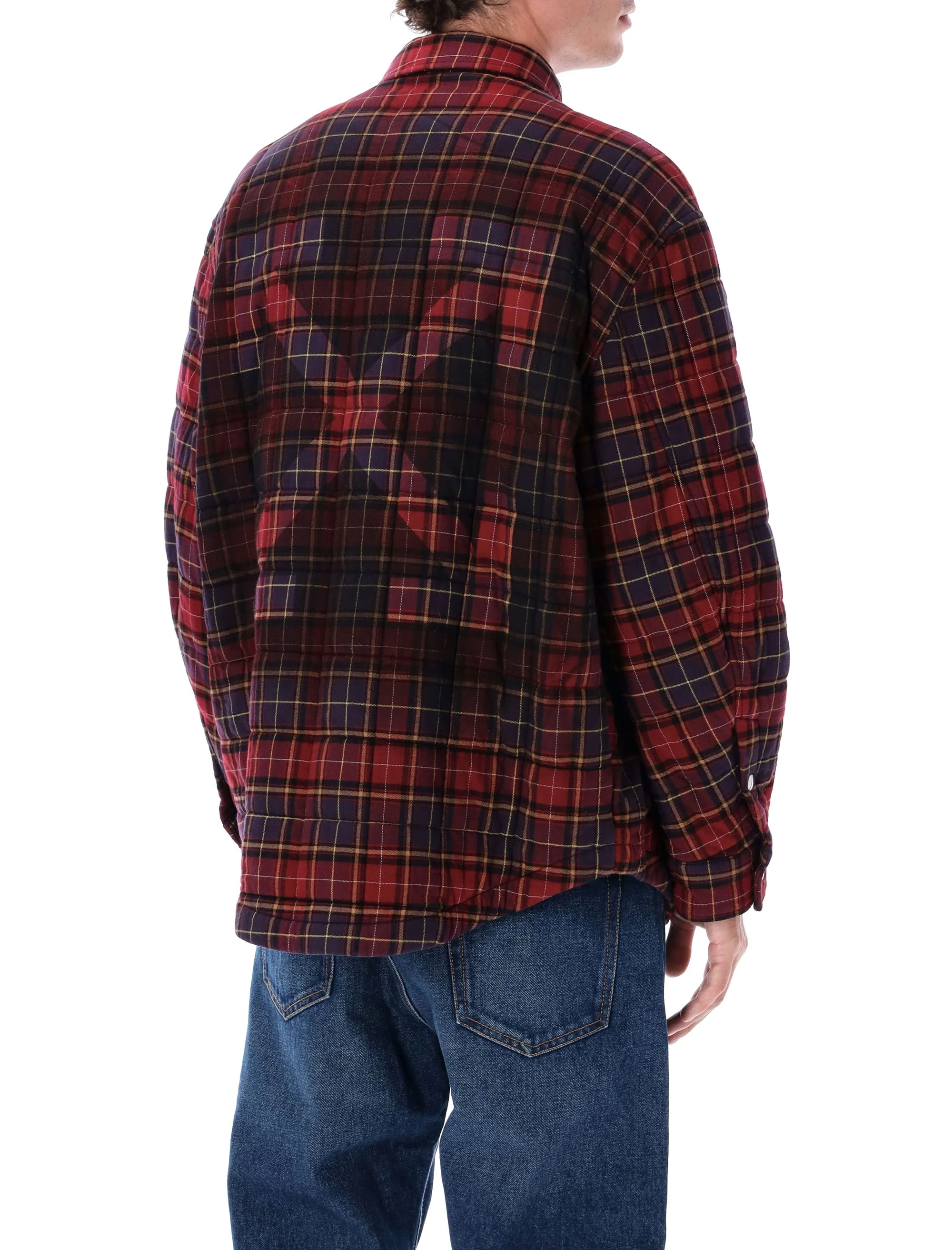 Off-White Spray Arrow Check Padded Overshirt - Image 2