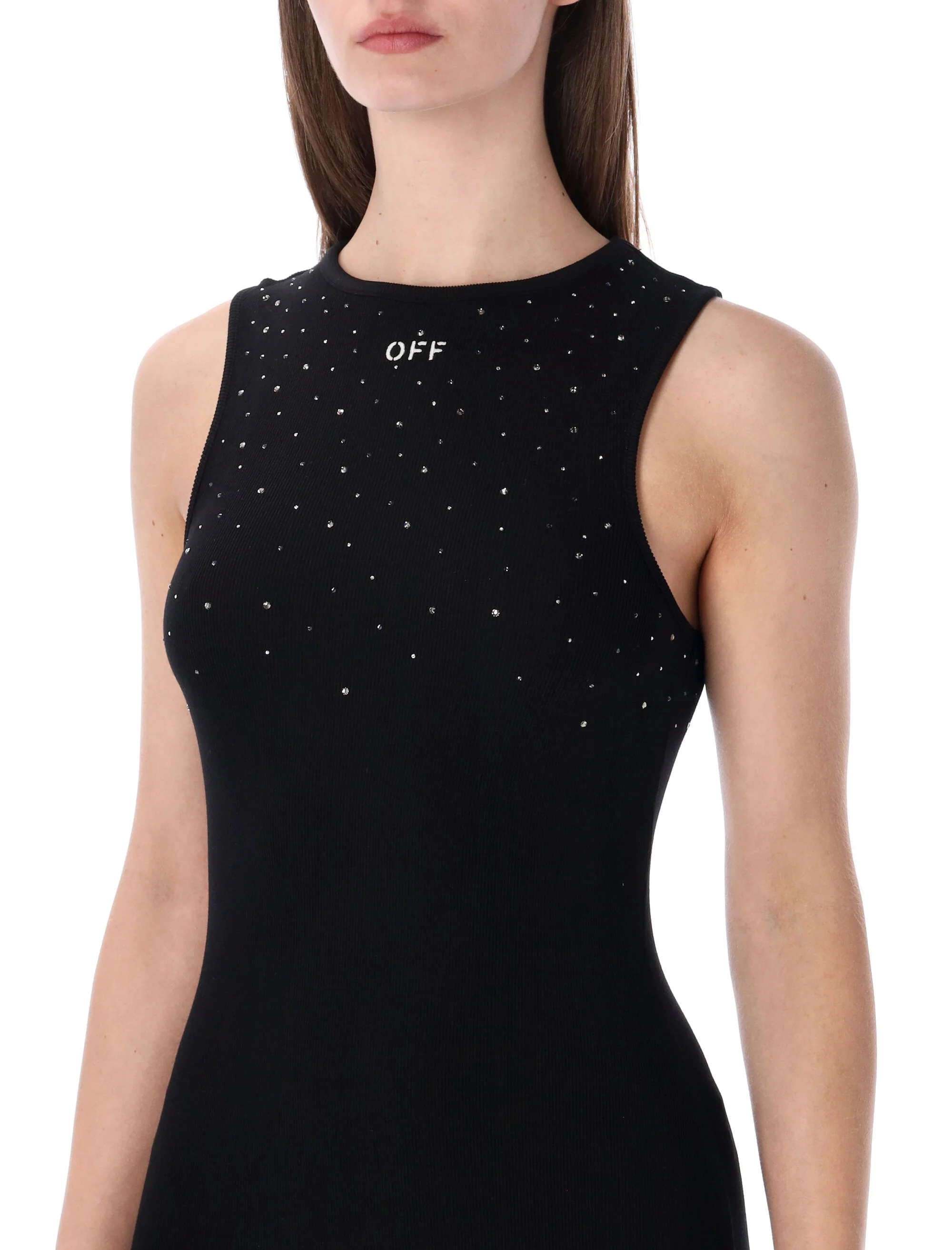 Off-White Swarovski Rib Mini Dress - Image 3