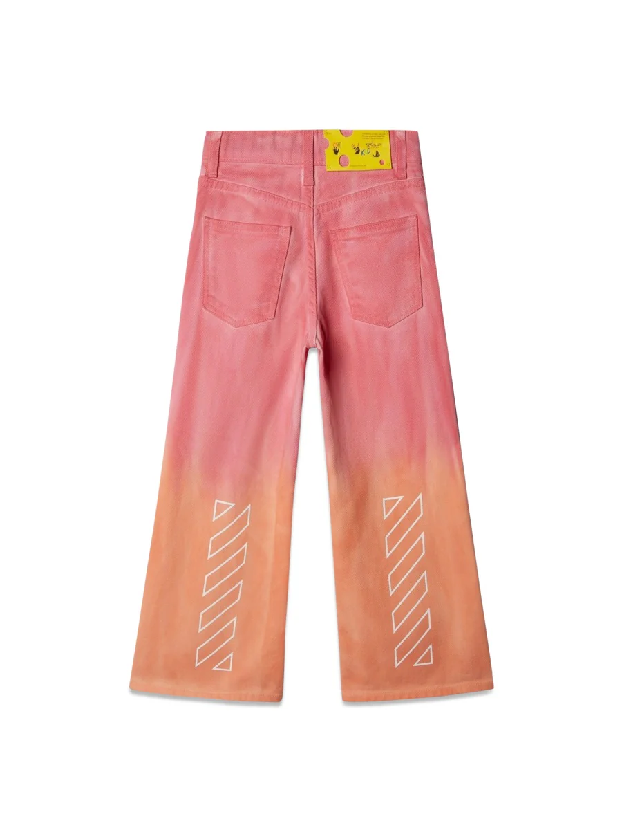 Off-white Wide Leg Cotton Trousers for Girls - Image 2