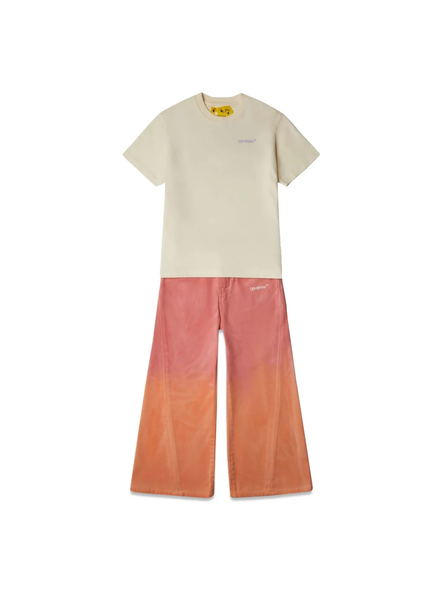 Off-white Wide Leg Cotton Trousers for Girls - Image 3