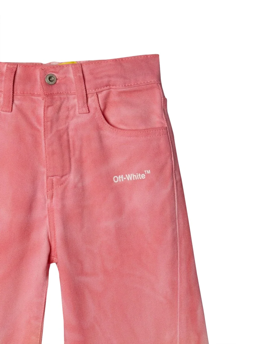 Off-white Wide Leg Cotton Trousers for Girls - Image 4