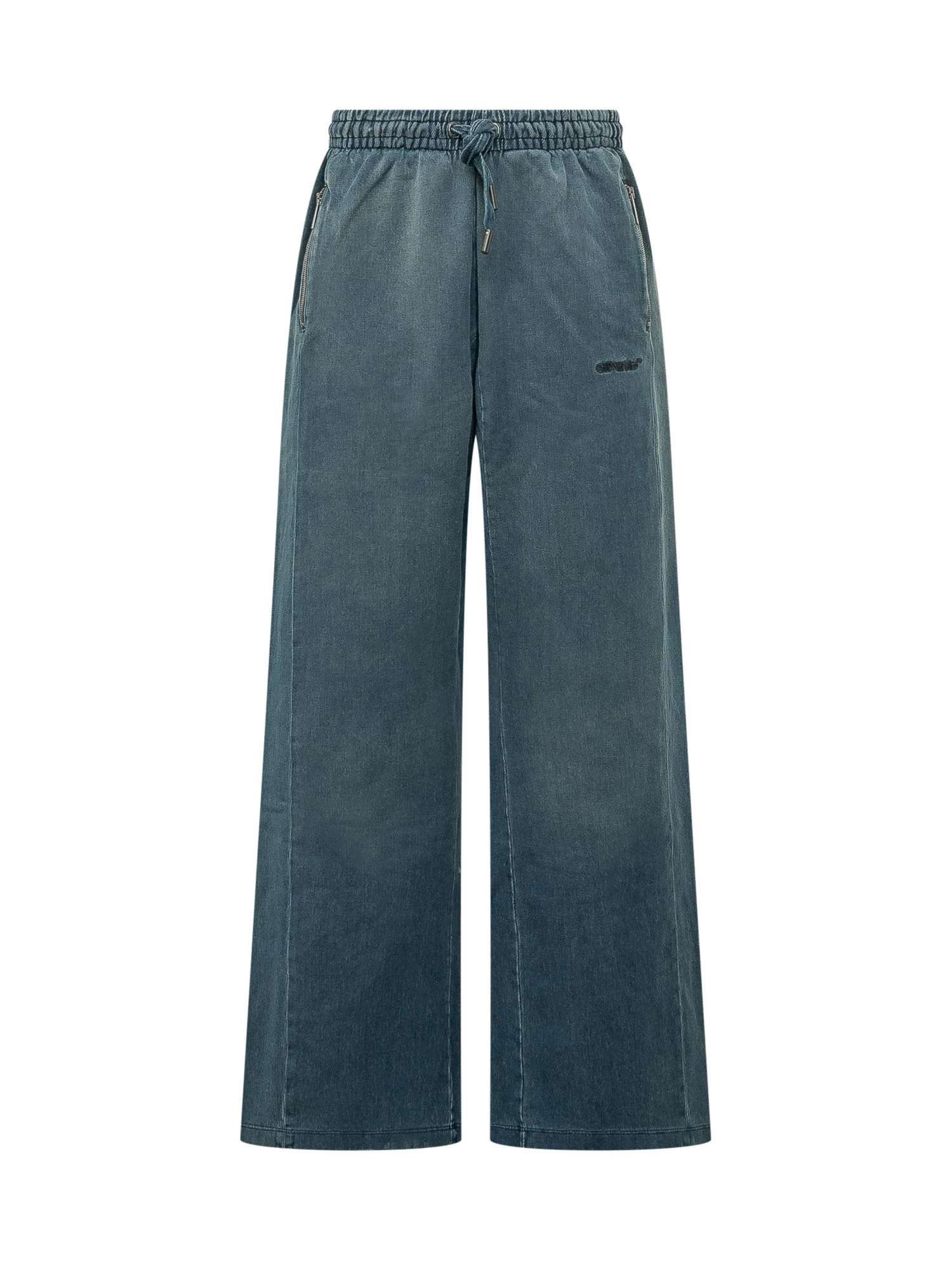 Off-white Wide-Leg Trousers with Drawstring