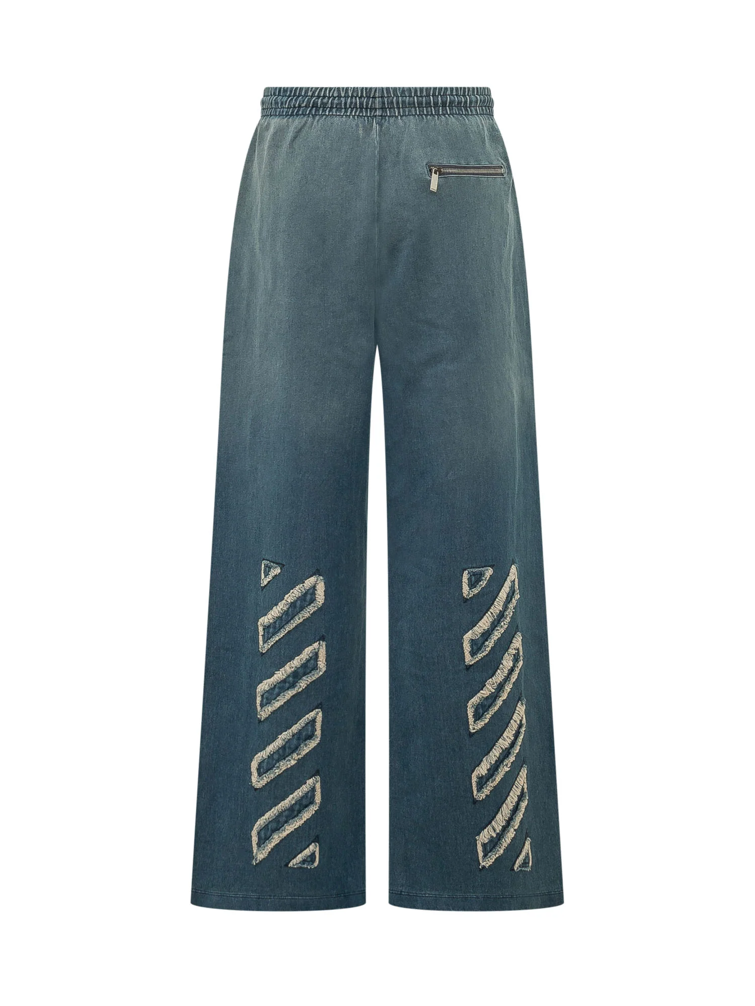 Off-white Wide-Leg Trousers with Drawstring - Image 2