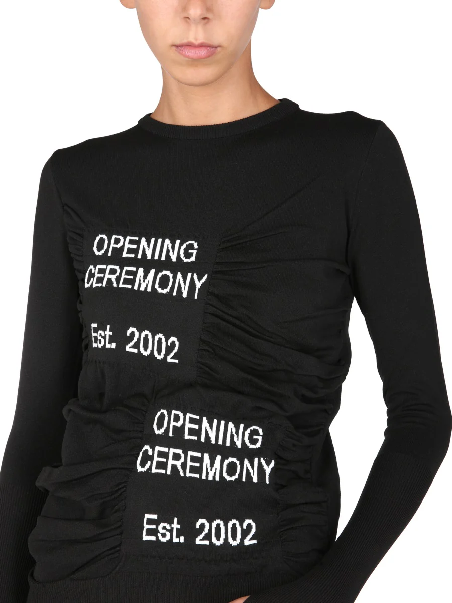 OPENING CEREMONY Embroidered Logo Cotton Sweatshirt - Image 4