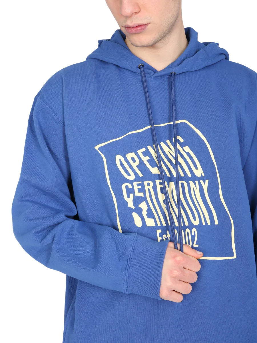 OPENING CEREMONY Logo Box Hoodie for Men - Image 4