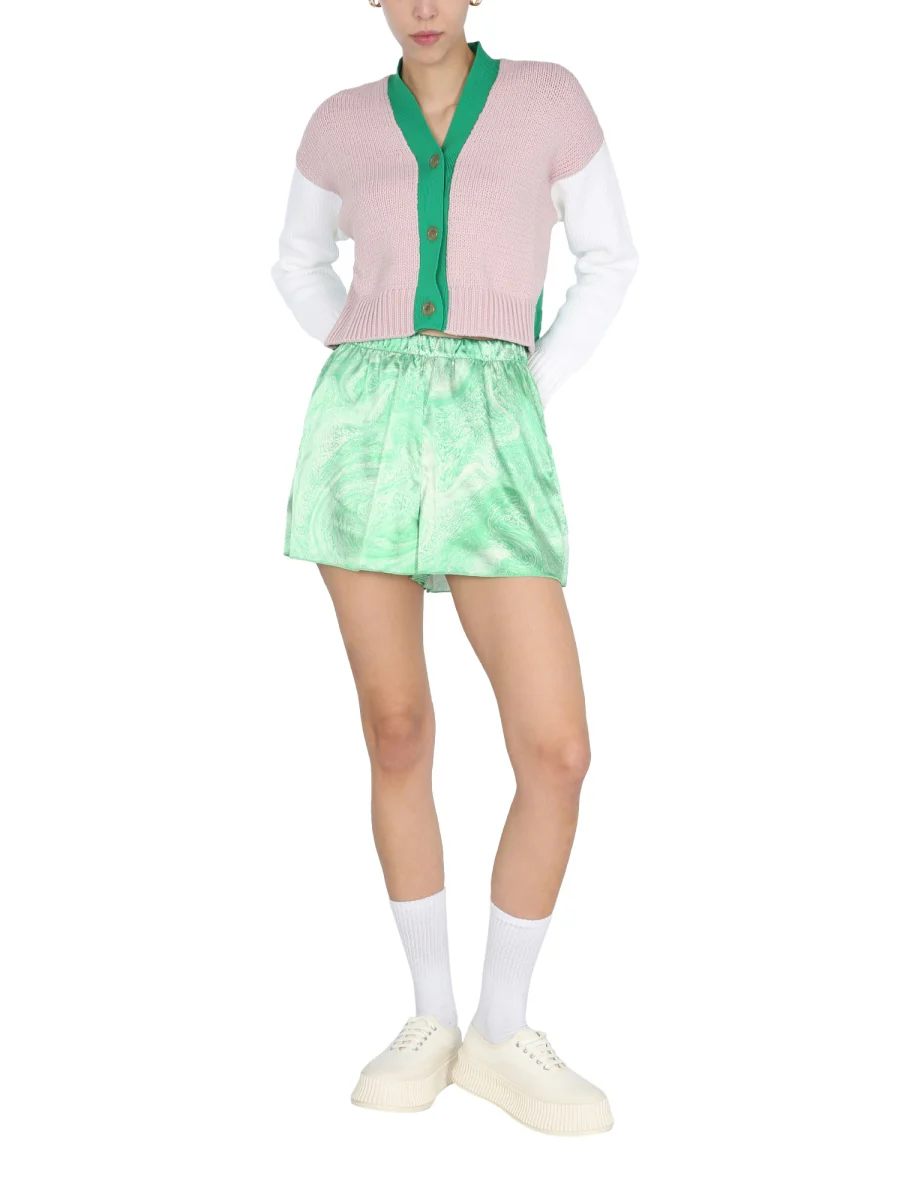 OPENING CEREMONY Marble-print Shiny Shorts - Image 2