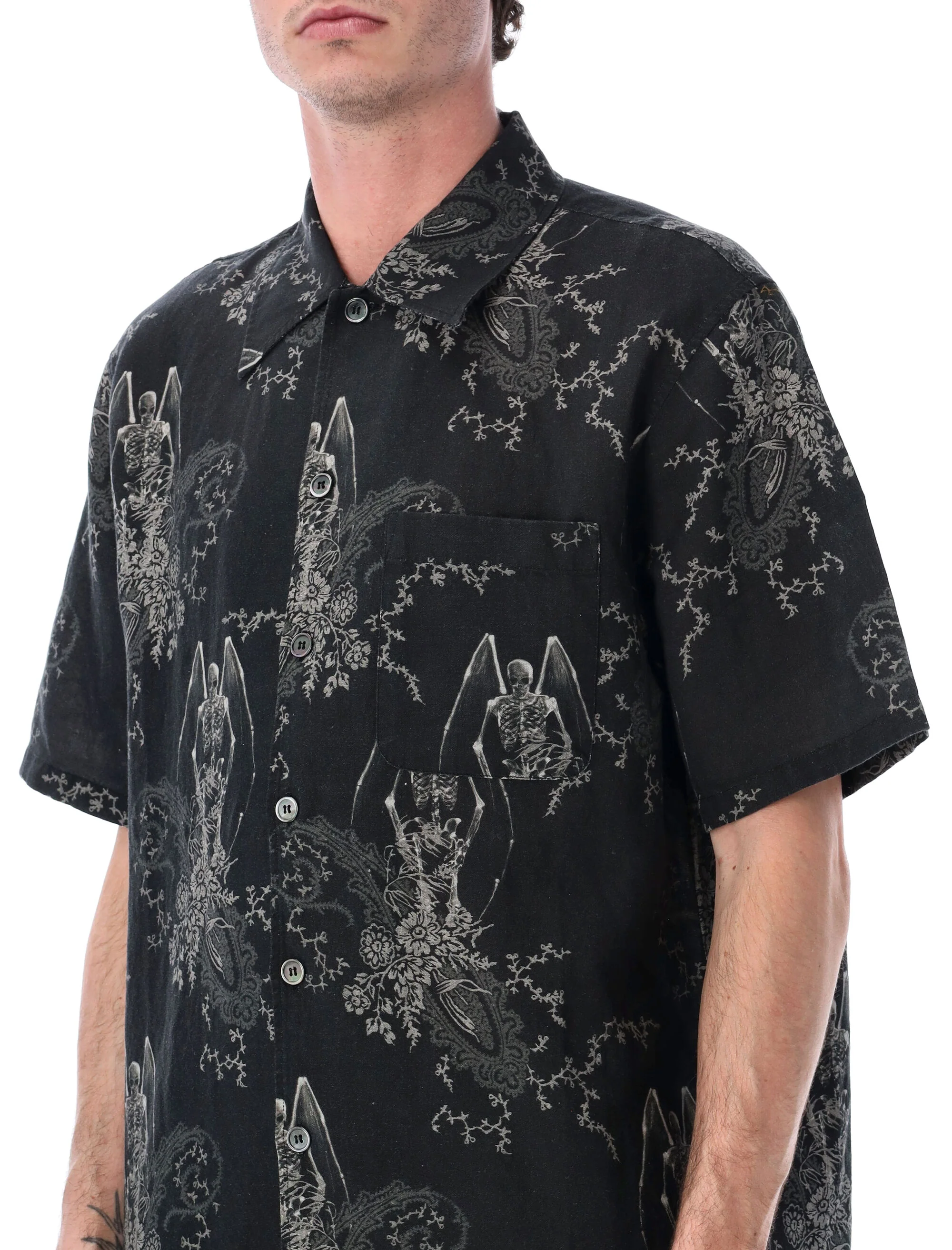 Our Legacy Every Shirt Shortsleeve Death Paisley Print Cotton Linen - Image 3