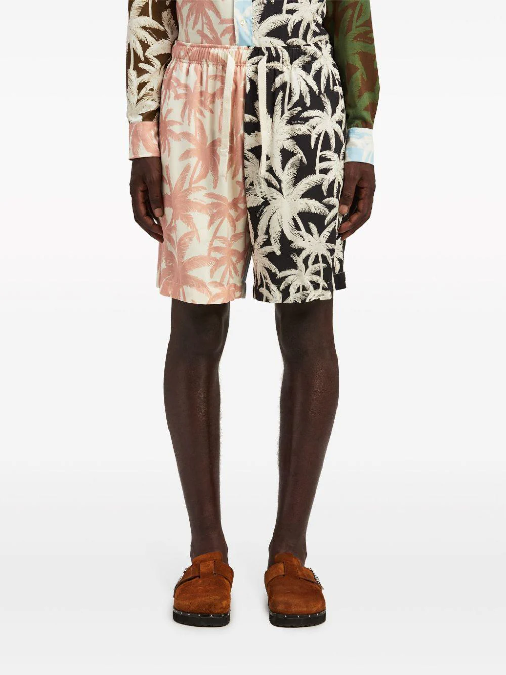 Palm Angels Artistic Patchwork Shorts for Men - Image 3