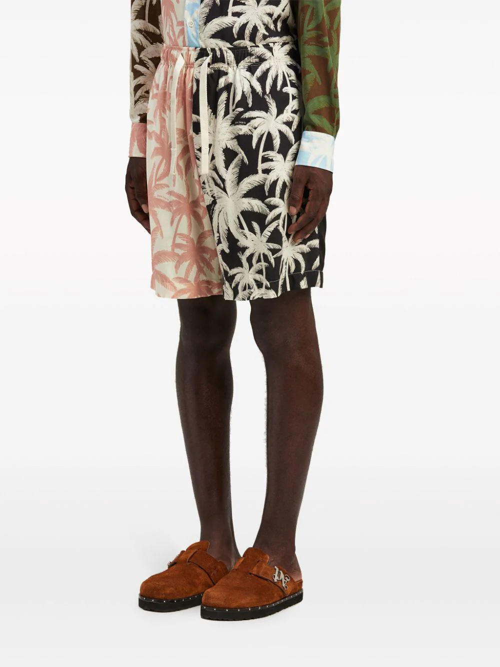Palm Angels Artistic Patchwork Shorts for Men - Image 4