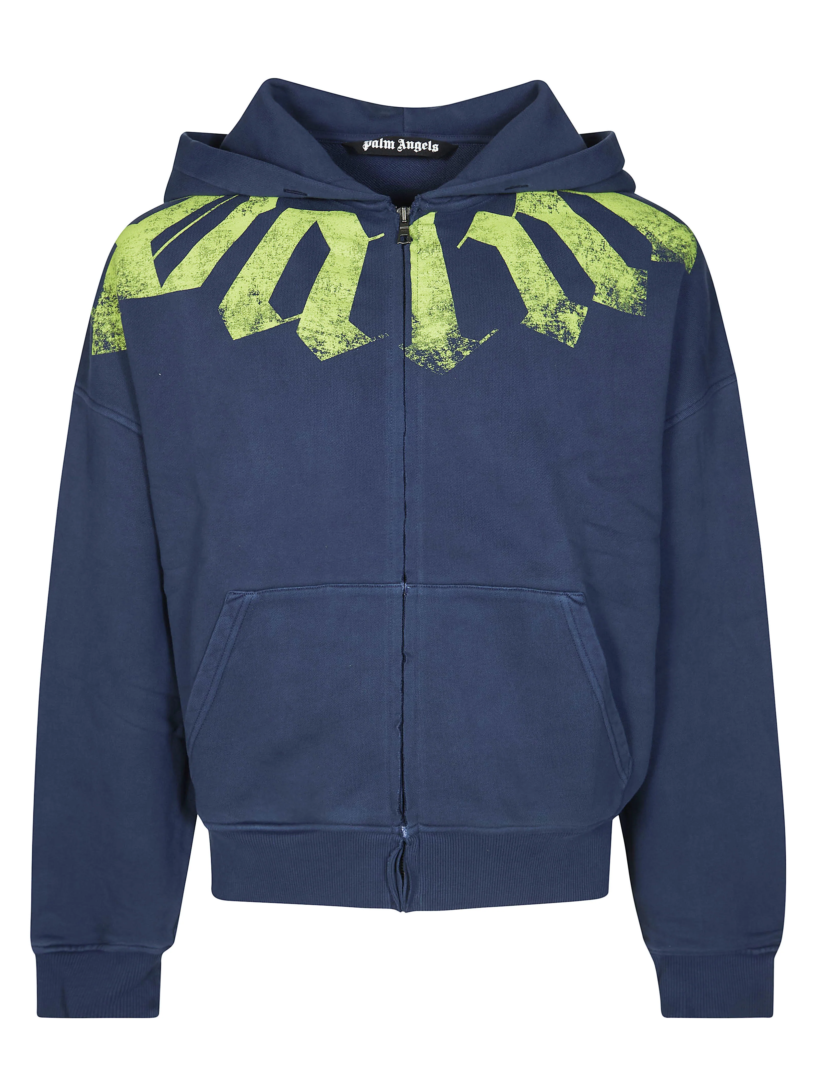 Palm Angels Big Neck Logo Zip Loose Hoodie