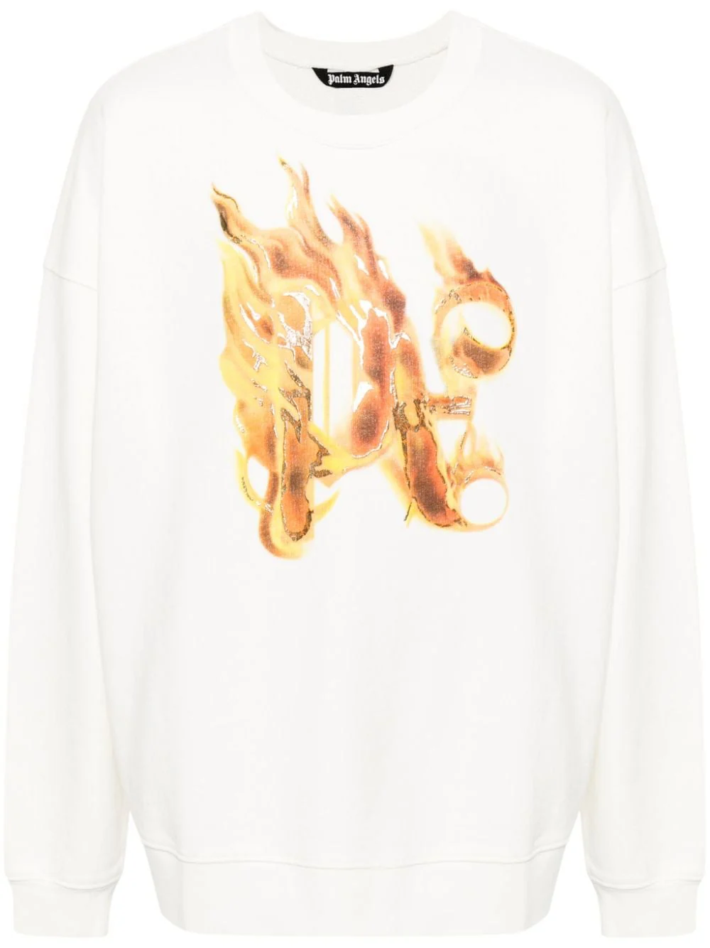 Palm Angels Burning Monogram Crew Neck Sweater