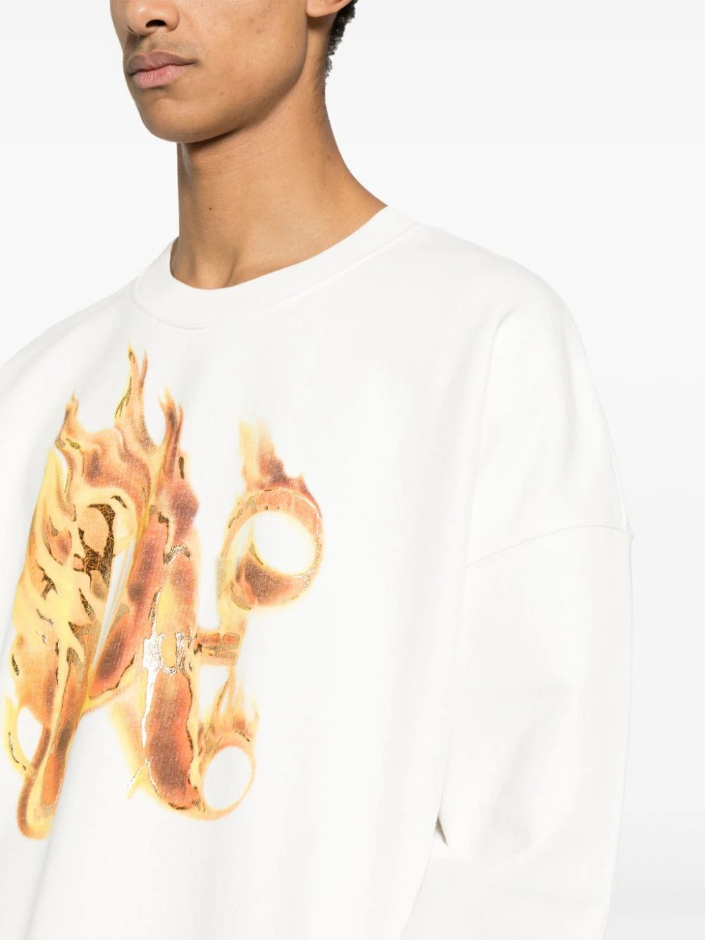 Palm Angels Burning Monogram Crew Neck Sweater - Image 5