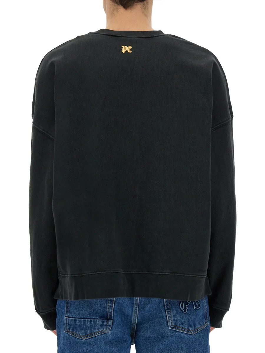 Palm Angels Burning Monogram Print Sweatshirt - Regular Fit - Image 3