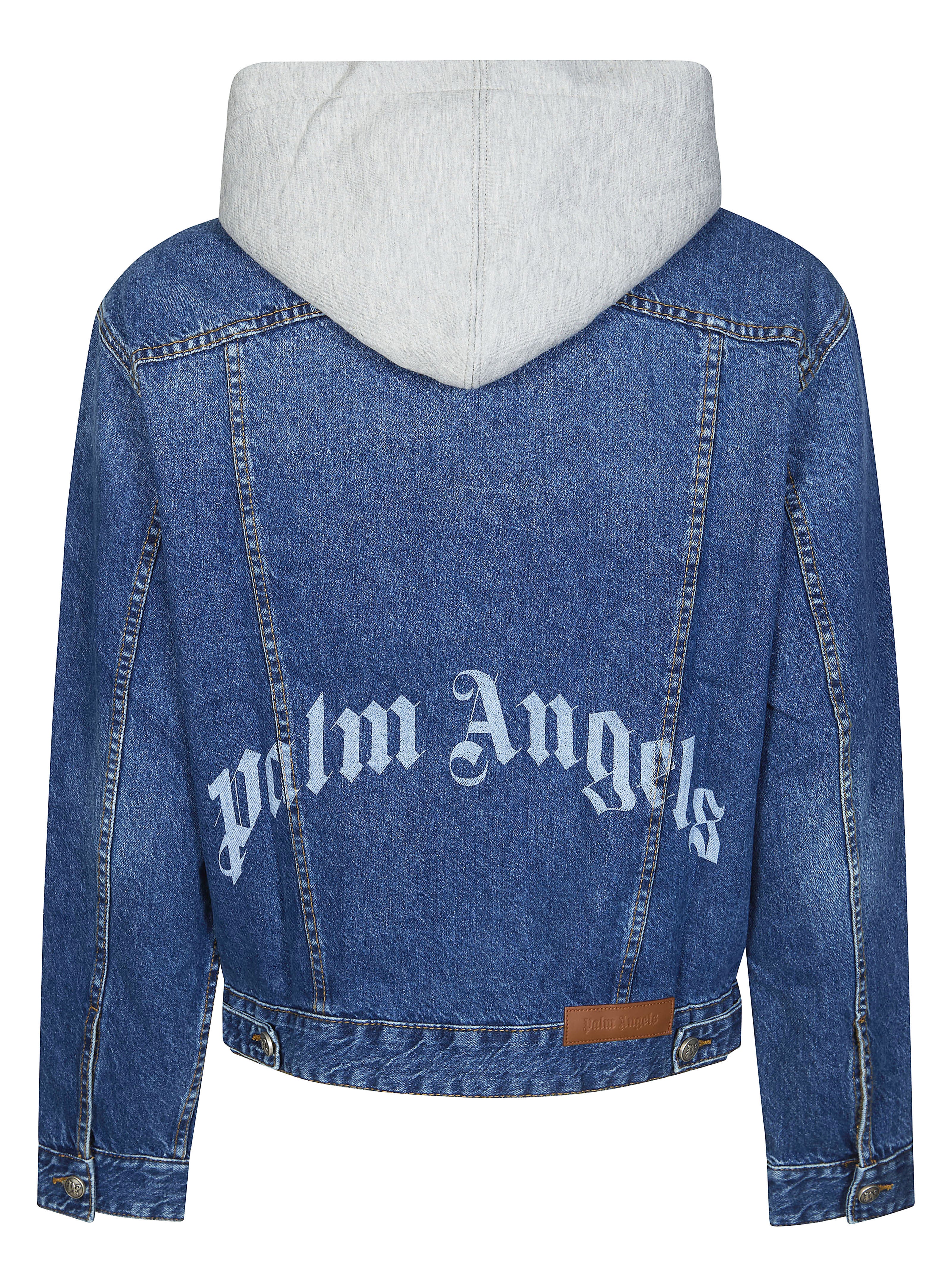 Palm Angels Curved Logo Denim Jacket for Men - Image 2