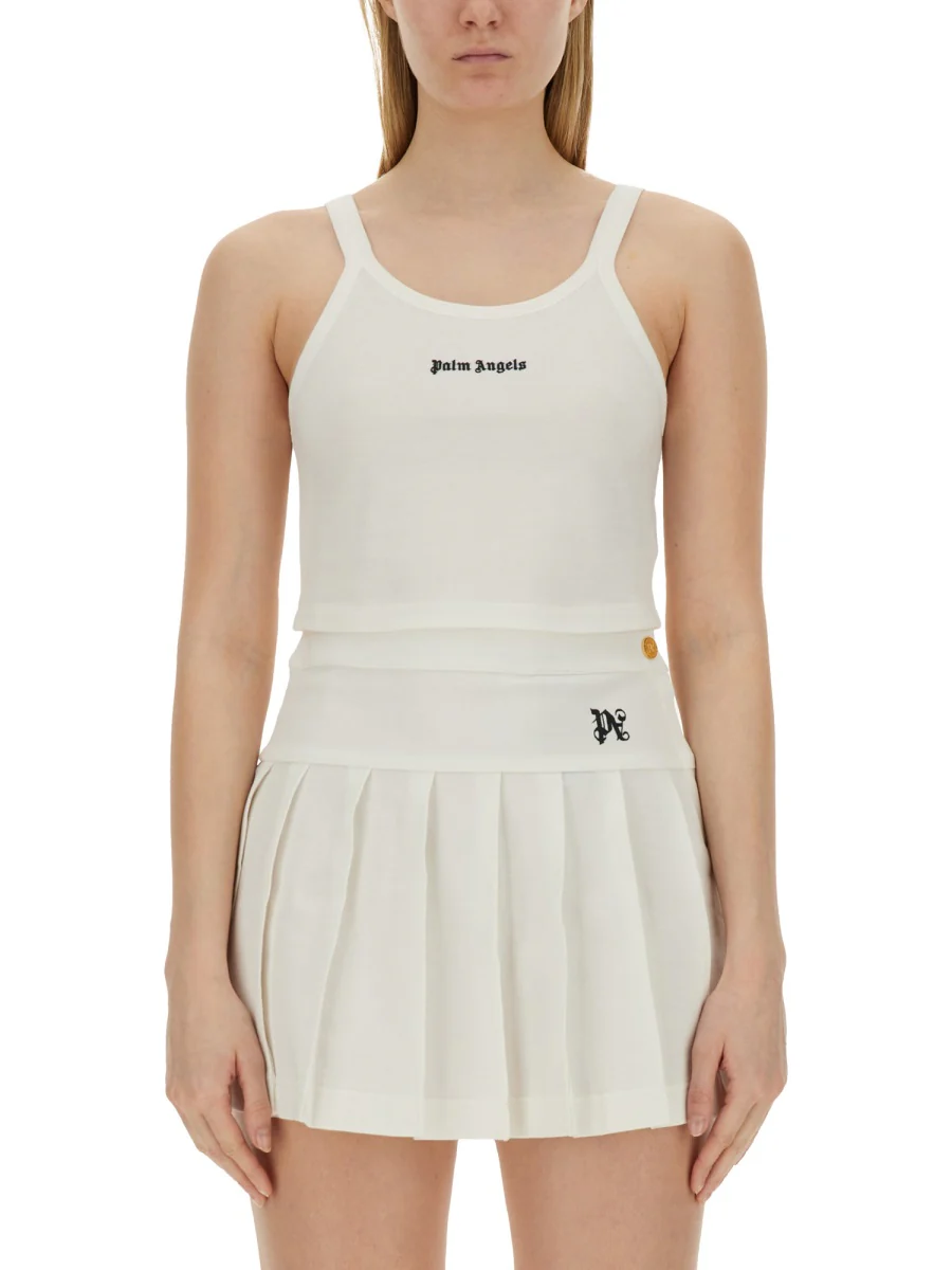 PALM ANGELS Logo-print Cotton Tank Top