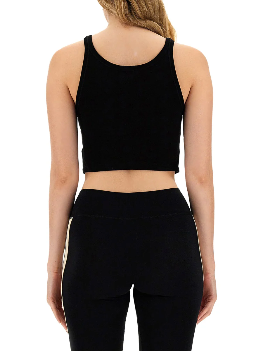 PALM ANGELS Logo-print Cropped Tank Top - Image 3