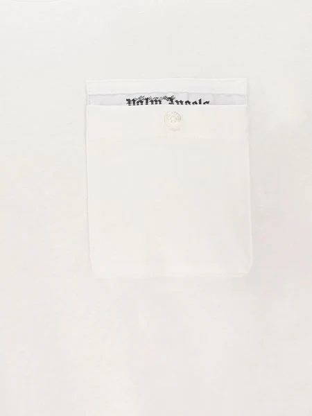 PALM ANGELS Logo-tape Cotton T-shirt - Image 3