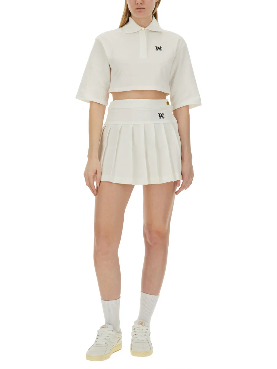 PALM ANGELS PA Monogram Cropped Polo Top - Image 2