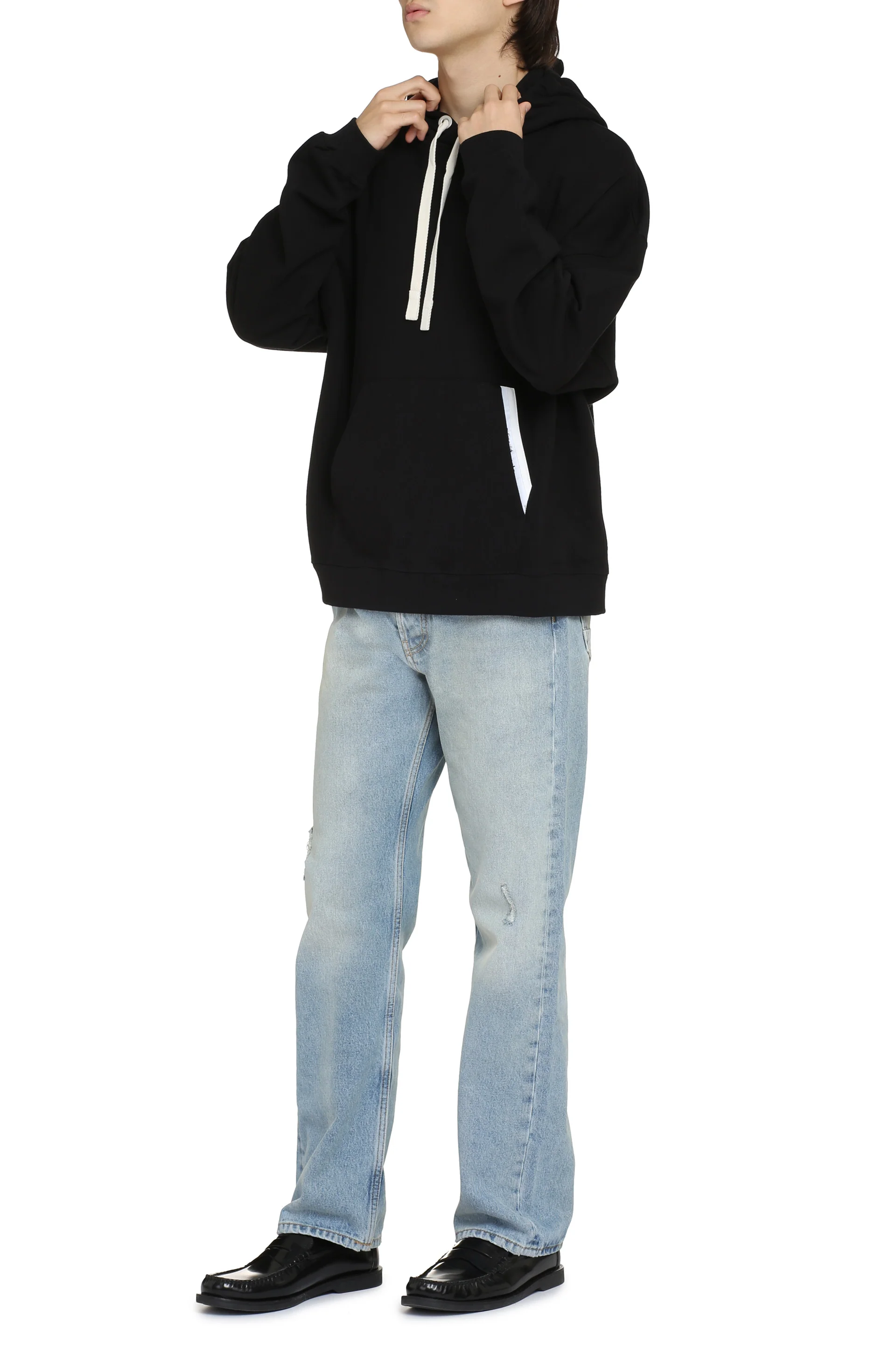 PALM ANGELS Sartorial Tape Cotton Hoodie - Image 7