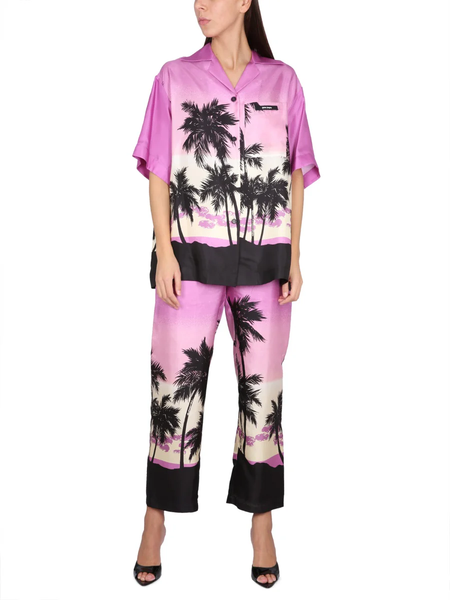 PALM ANGELS Sunset-print Bowling Shirt - Image 2