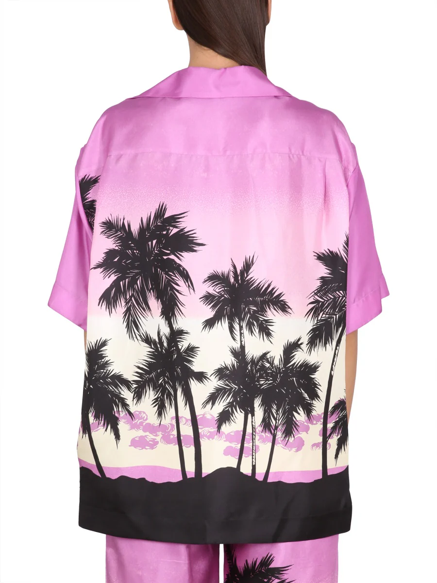 PALM ANGELS Sunset-print Bowling Shirt - Image 3
