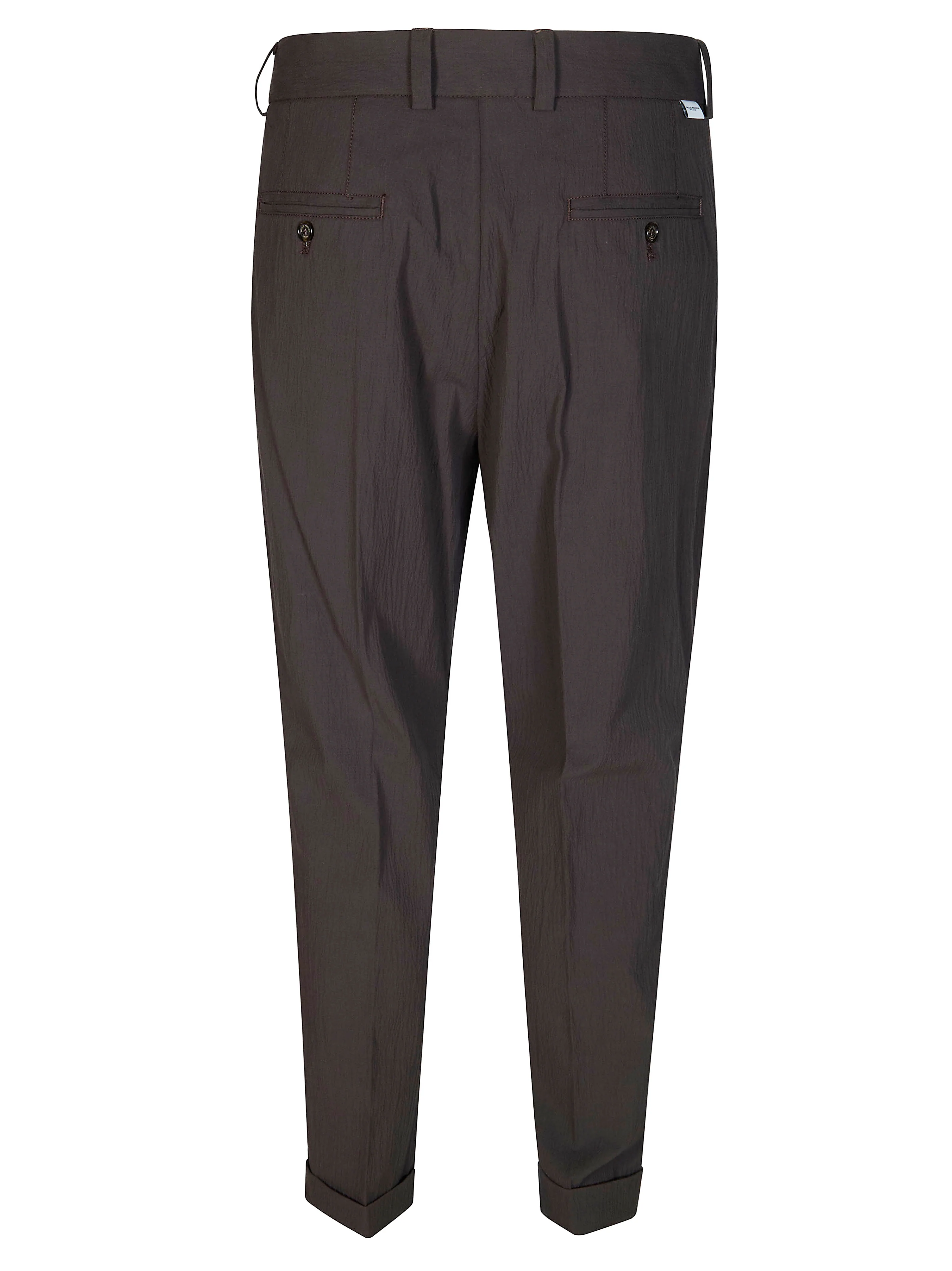 Paolo Pecora Men's Seersucker Trousers with Pinch Pleats - Image 2