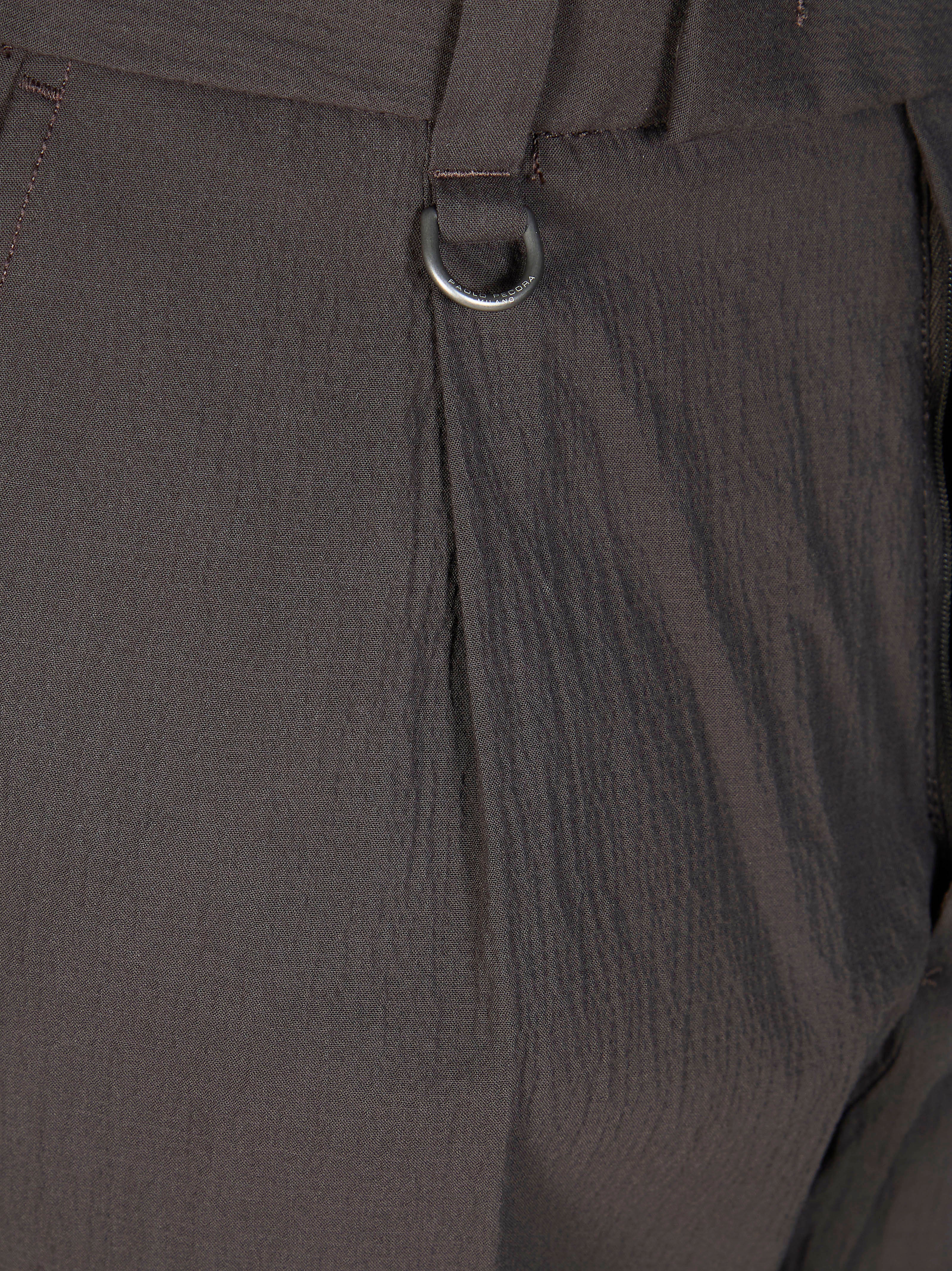 Paolo Pecora Men's Seersucker Trousers with Pinch Pleats - Image 3