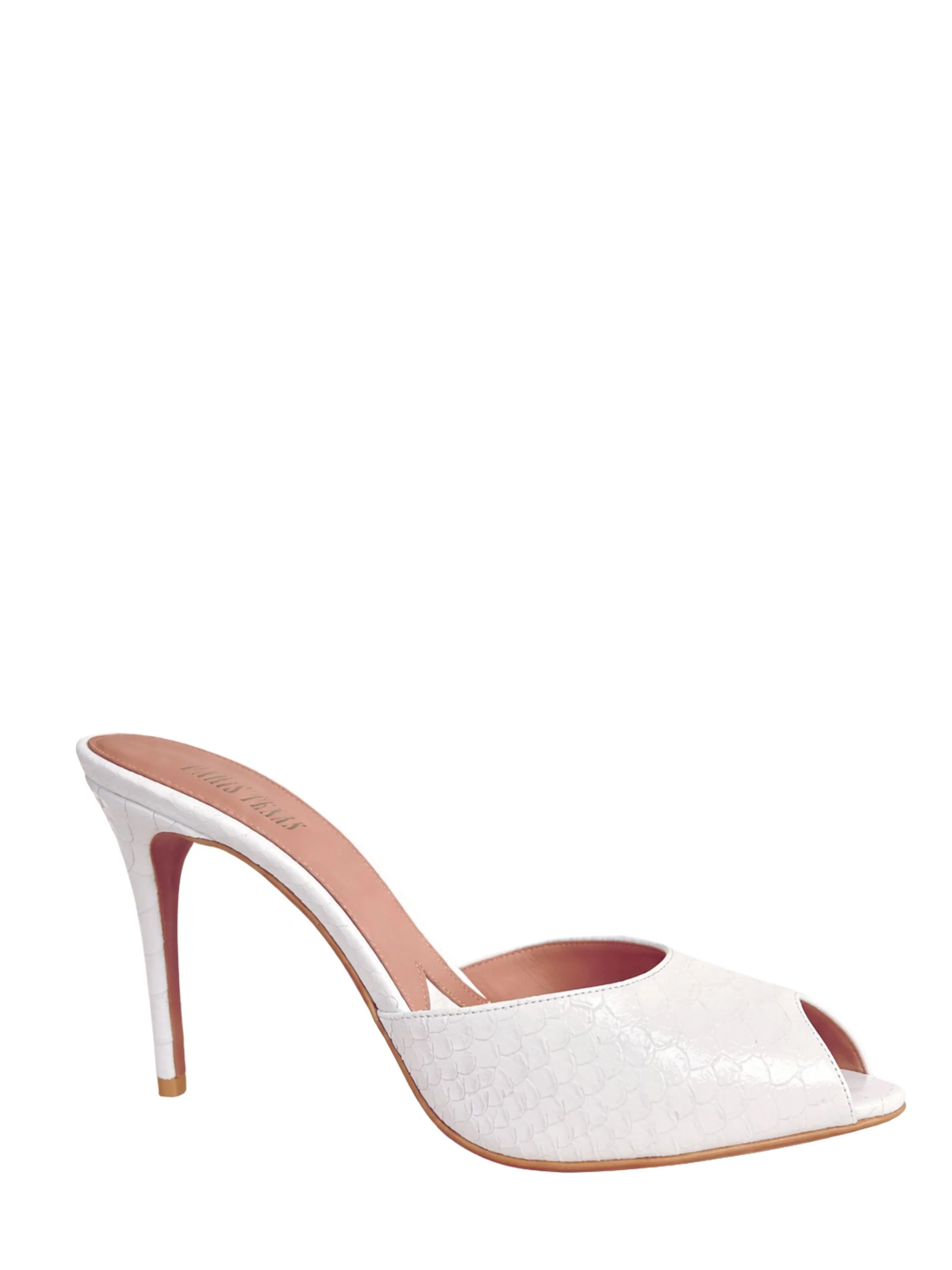 Paris Texas Elegant Heeled Sandals with Crocodile Effect - 85 mm