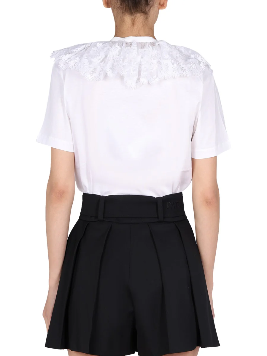 Patou Embroidered Lace Collar T-Shirt - L - Image 7