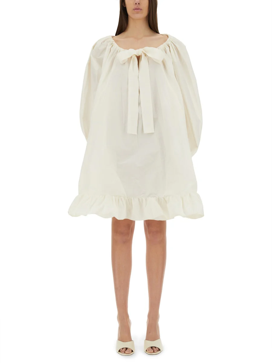 PATOU Grosgrain Ruffle Hem Dress in Recycled Faille