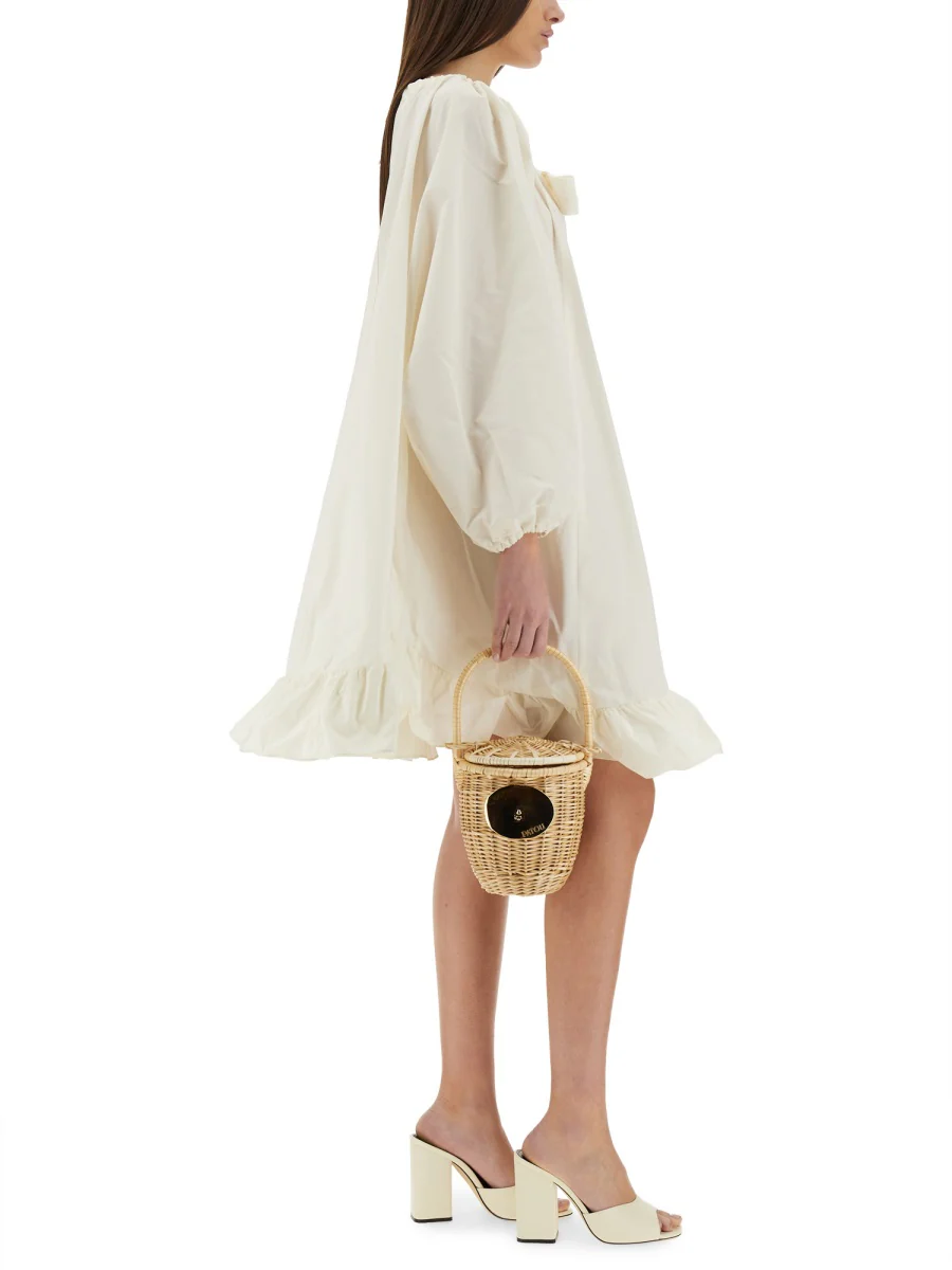 PATOU Grosgrain Ruffle Hem Dress in Recycled Faille - Image 6