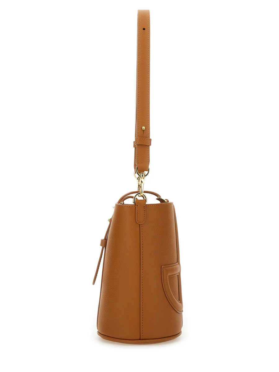 PATOU Small JP Bucket Bag in Leather and Canvas - Image 3