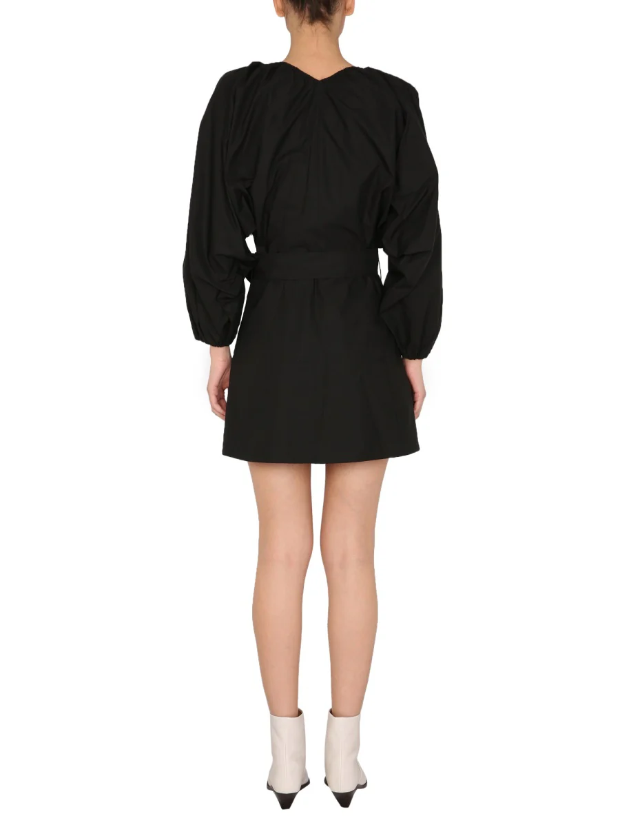 Patou V-Neck Balloon Sleeves Mini Dress - Image 3