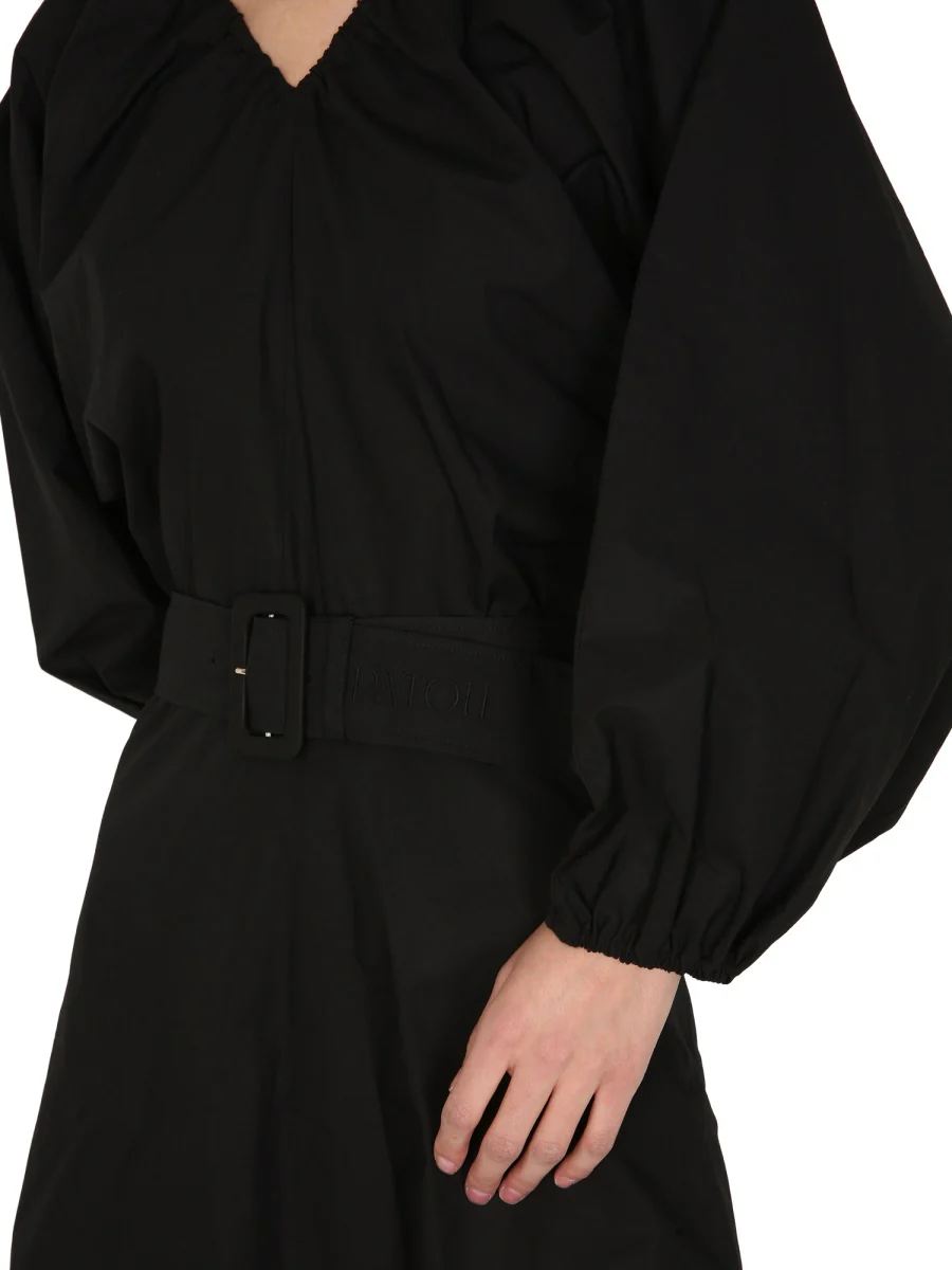 Patou V-Neck Balloon Sleeves Mini Dress - Image 4