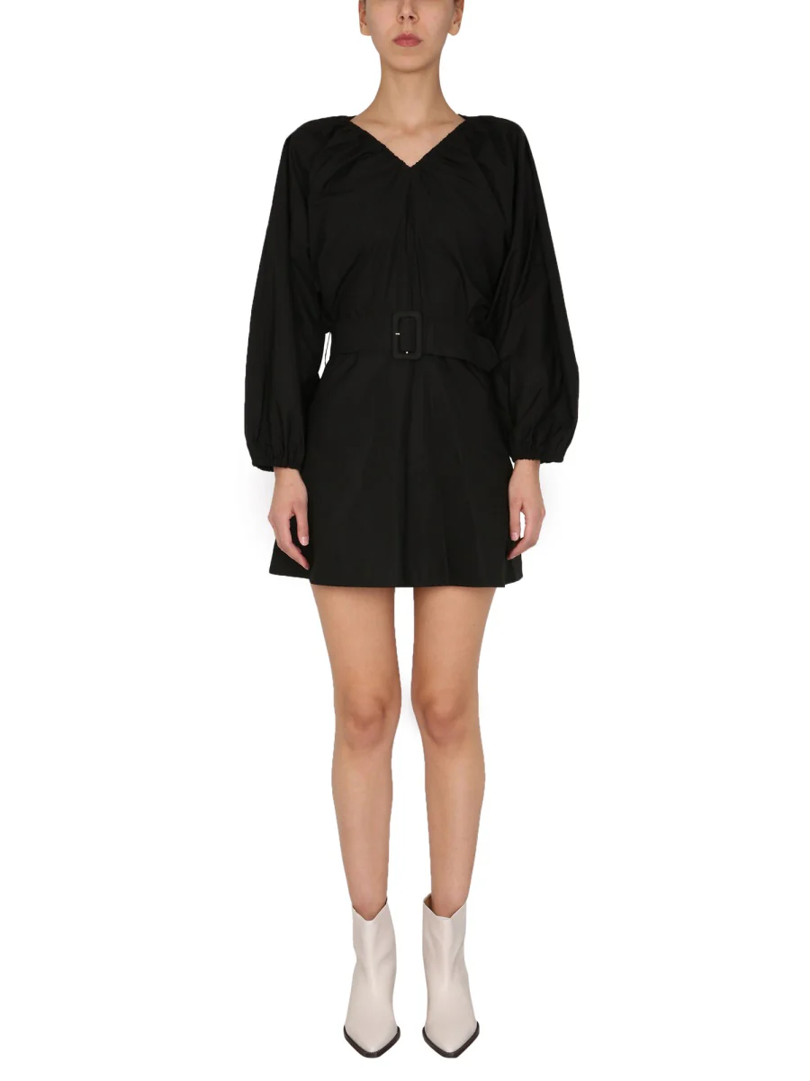 Patou V-Neck Balloon Sleeves Mini Dress - Image 5