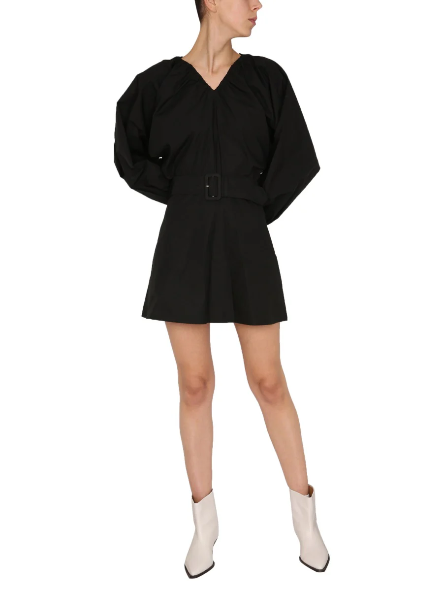 Patou V-Neck Balloon Sleeves Mini Dress - Image 6