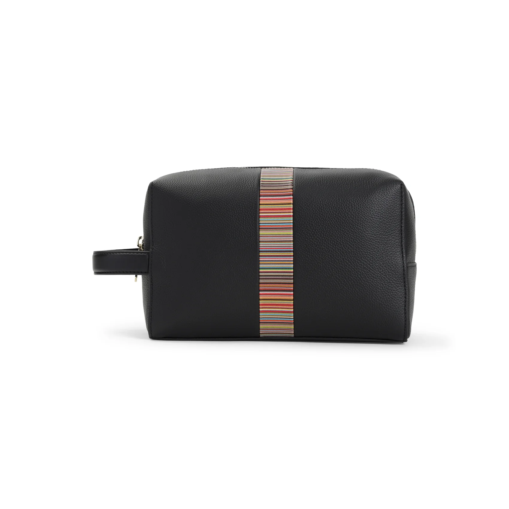 PAUL SMITH Leather 'Signature Stripe' Trim Wash Bag - Image 2