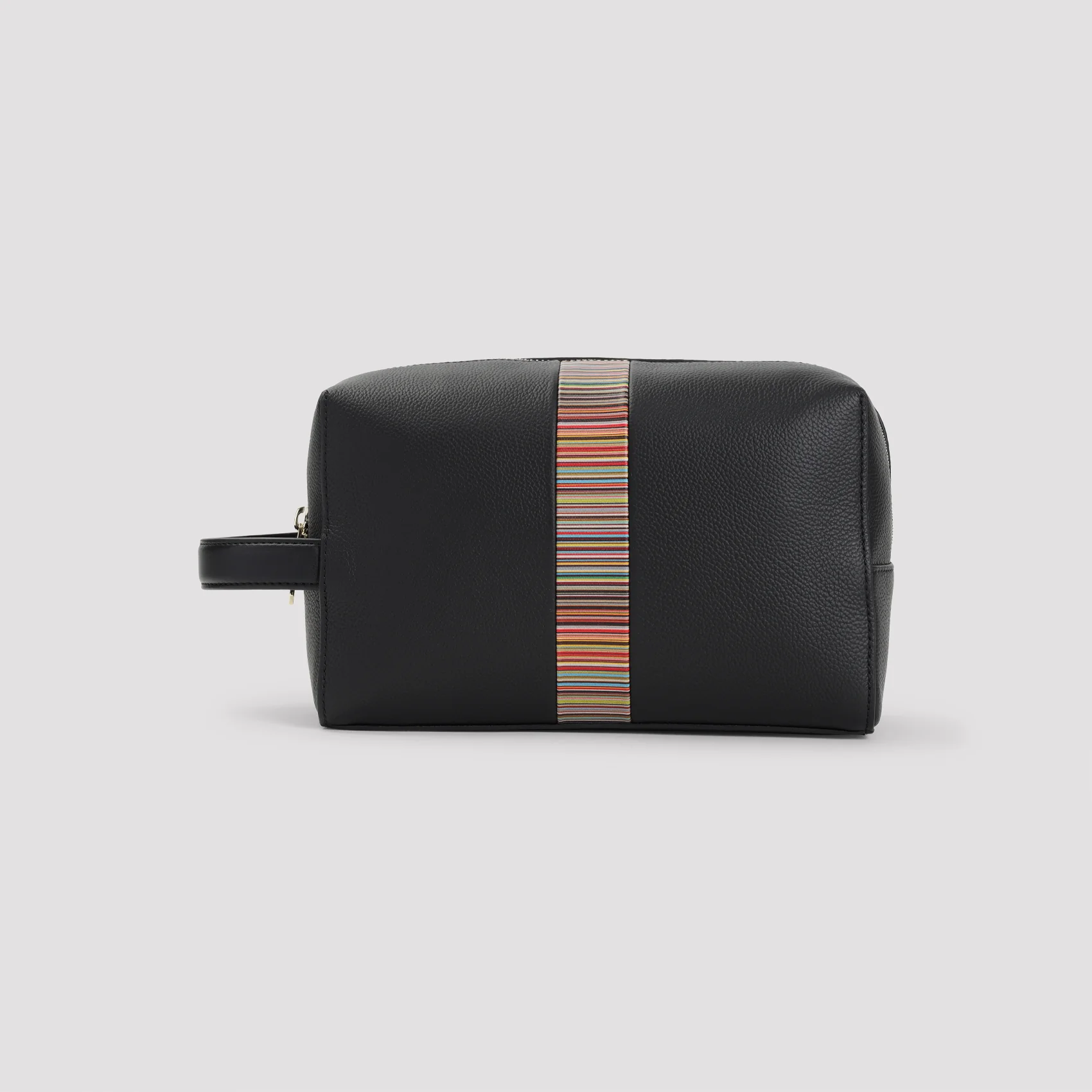 PAUL SMITH Leather 'Signature Stripe' Trim Wash Bag - Image 3