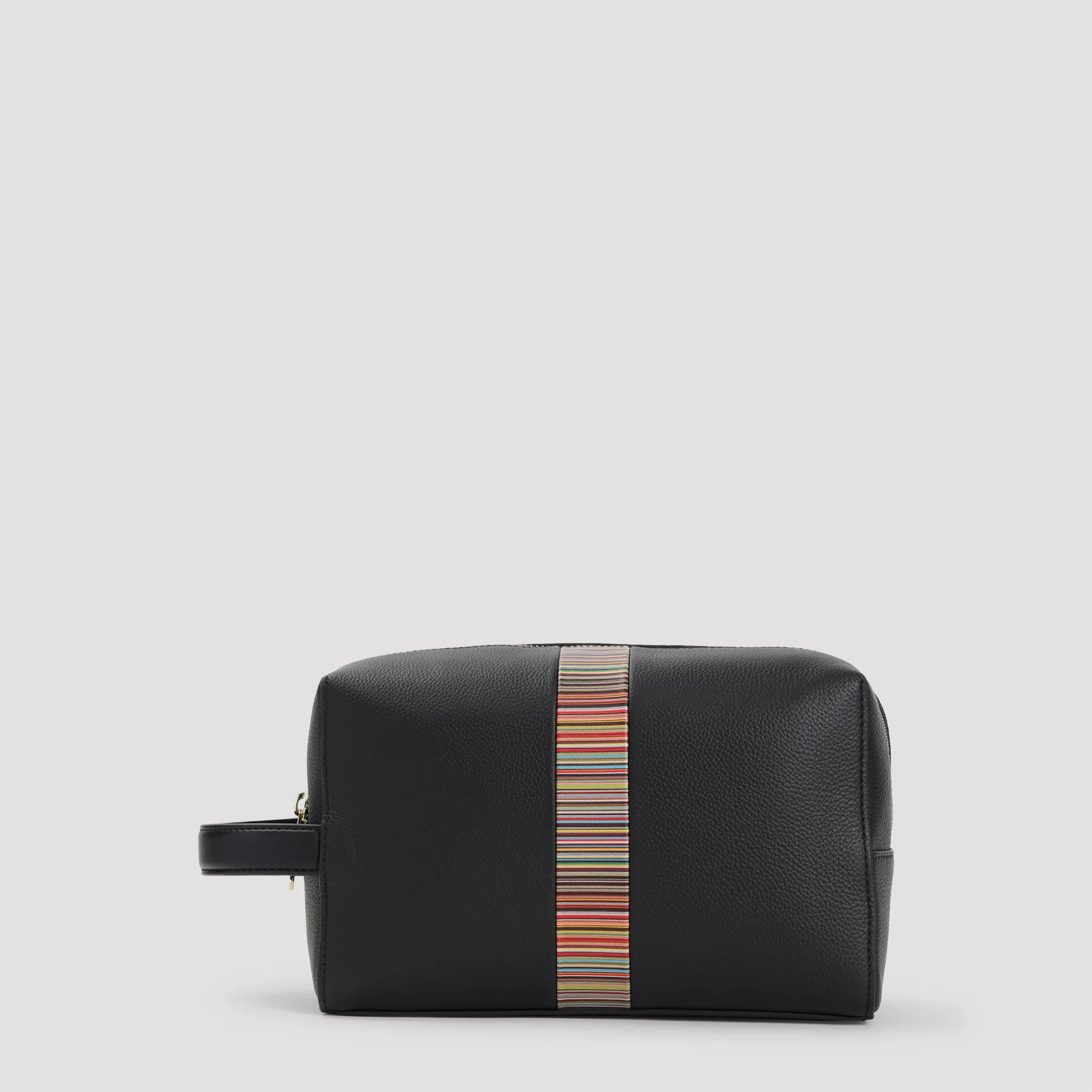 PAUL SMITH Leather 'Signature Stripe' Trim Wash Bag - Image 7