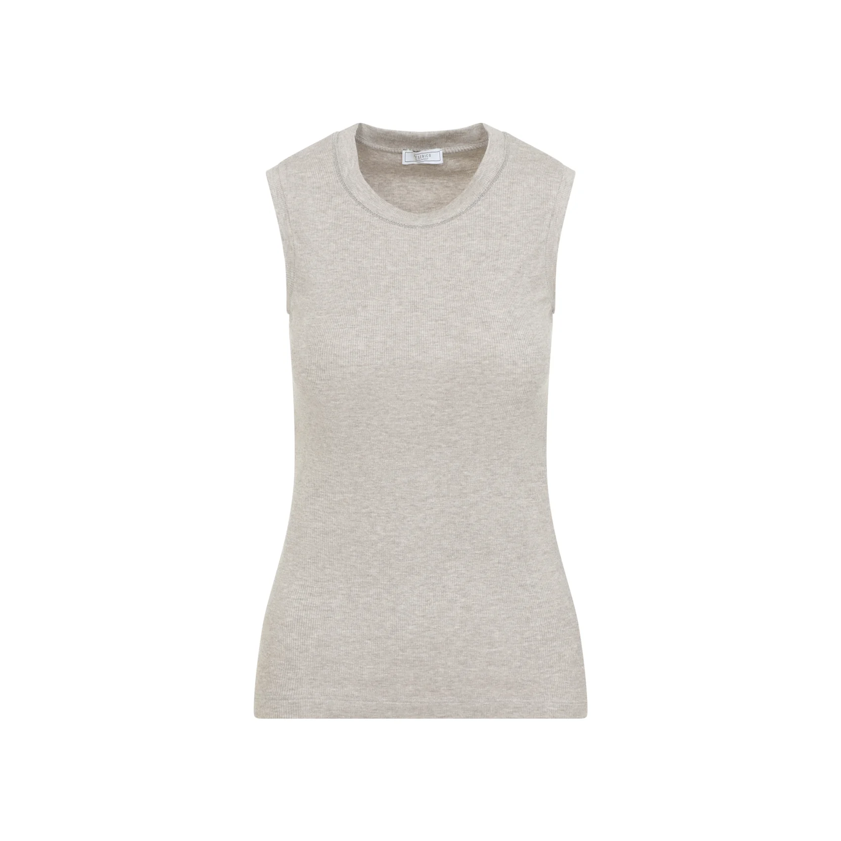Peserico Micro-Rib Cotton and Lurex T-Shirt - Image 2