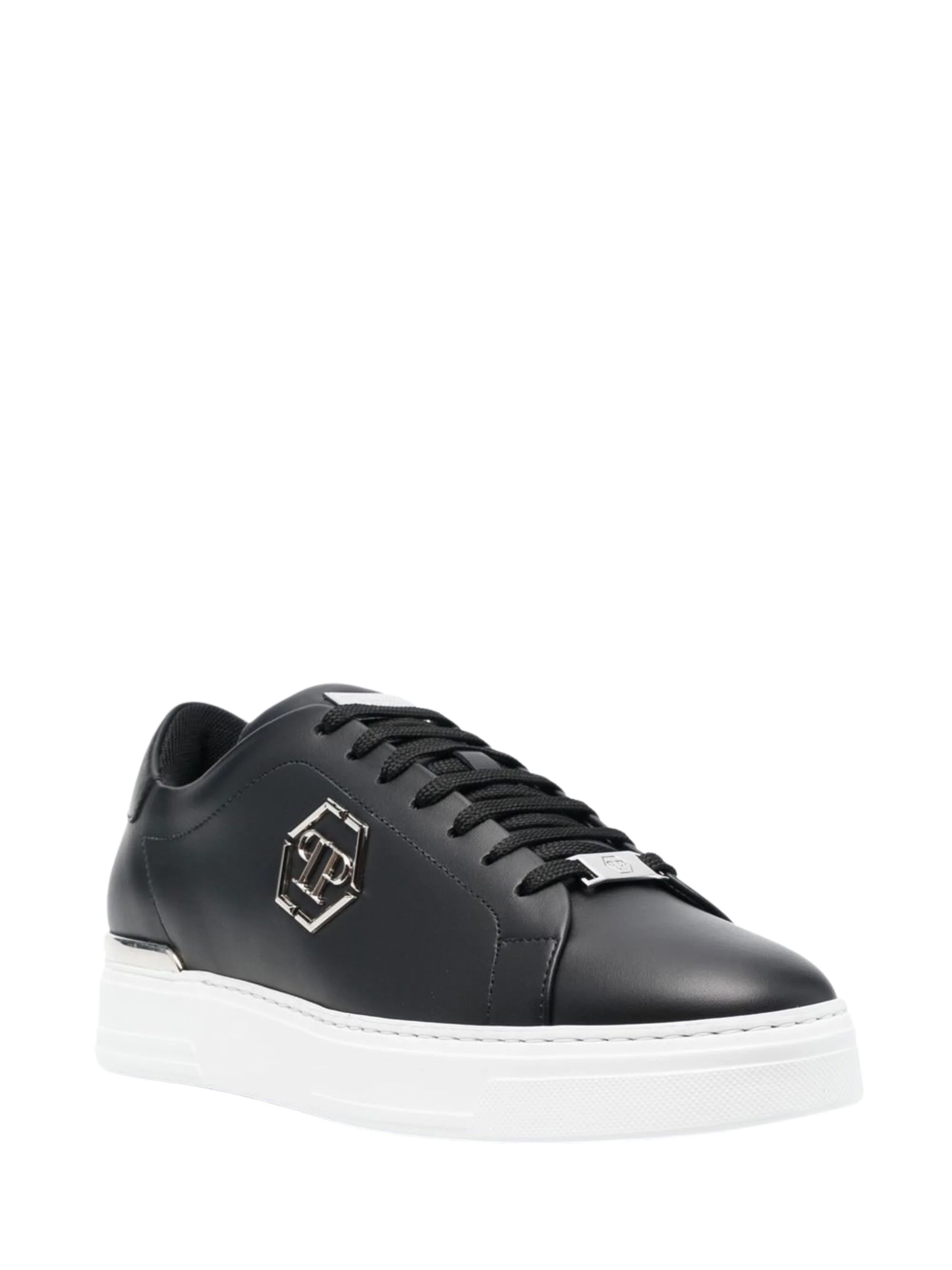 Philipp Plein Leather Lo-Top Sneaker Hexagon - Image 2
