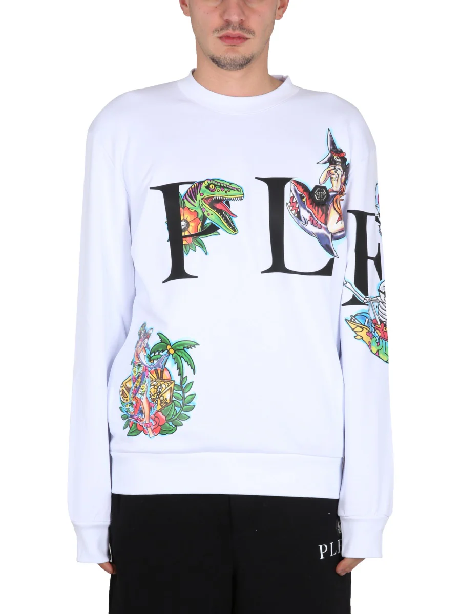 PHILIPP PLEIN Logo-print Crew Neck Sweatshirt