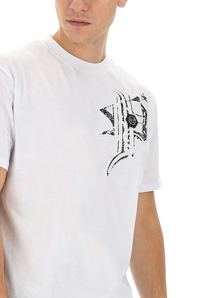 PHILIPP PLEIN Logo-Printed Crewneck T-Shirt - Image 4
