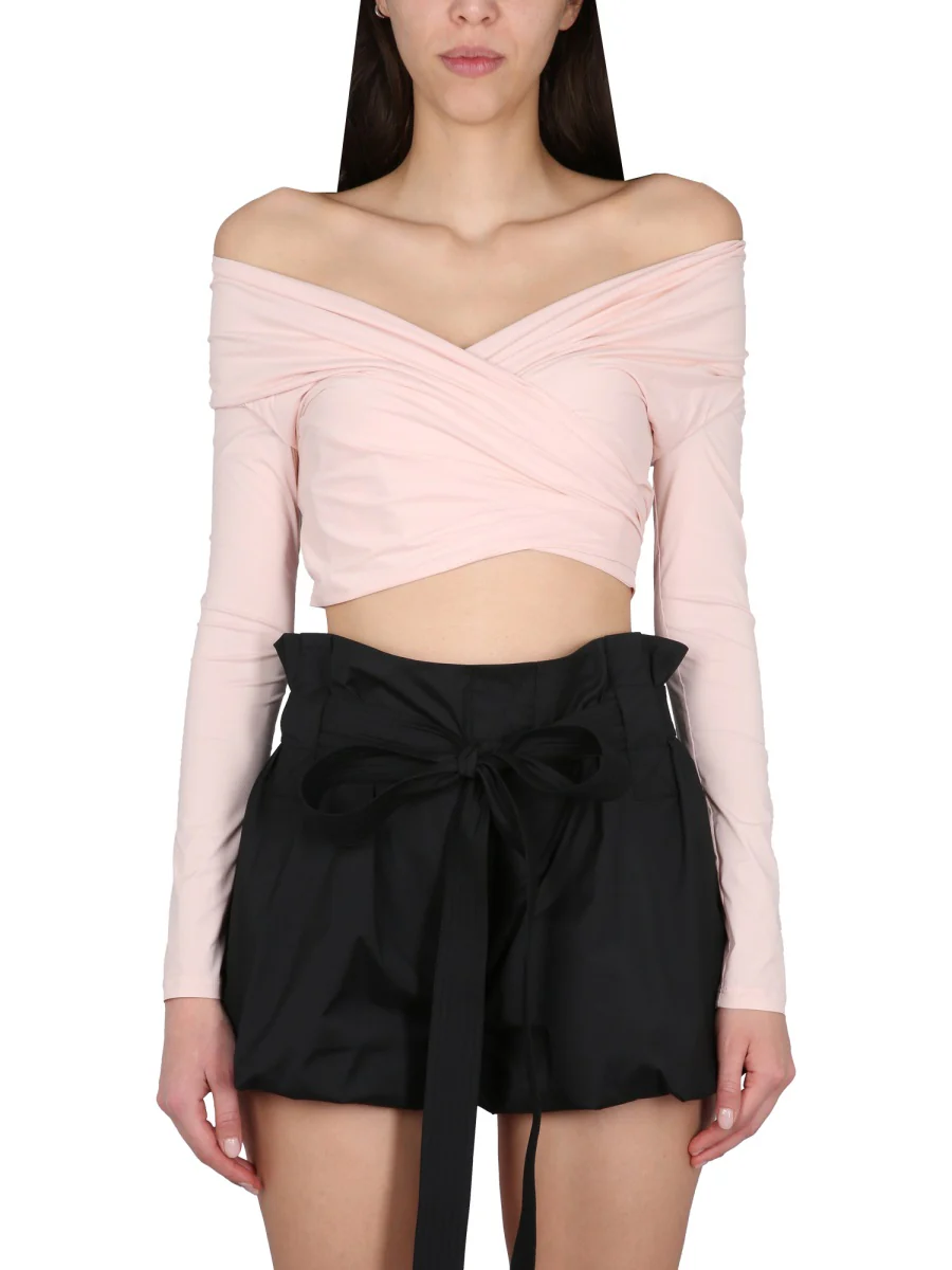 PHILOSOPHY DI LORENZO SERAFINI Bow-fastening Cropped Top