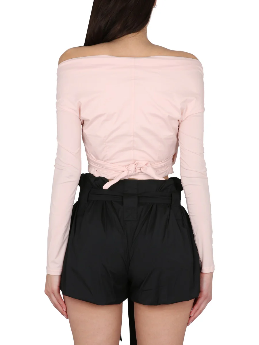 PHILOSOPHY DI LORENZO SERAFINI Bow-fastening Cropped Top - Image 3