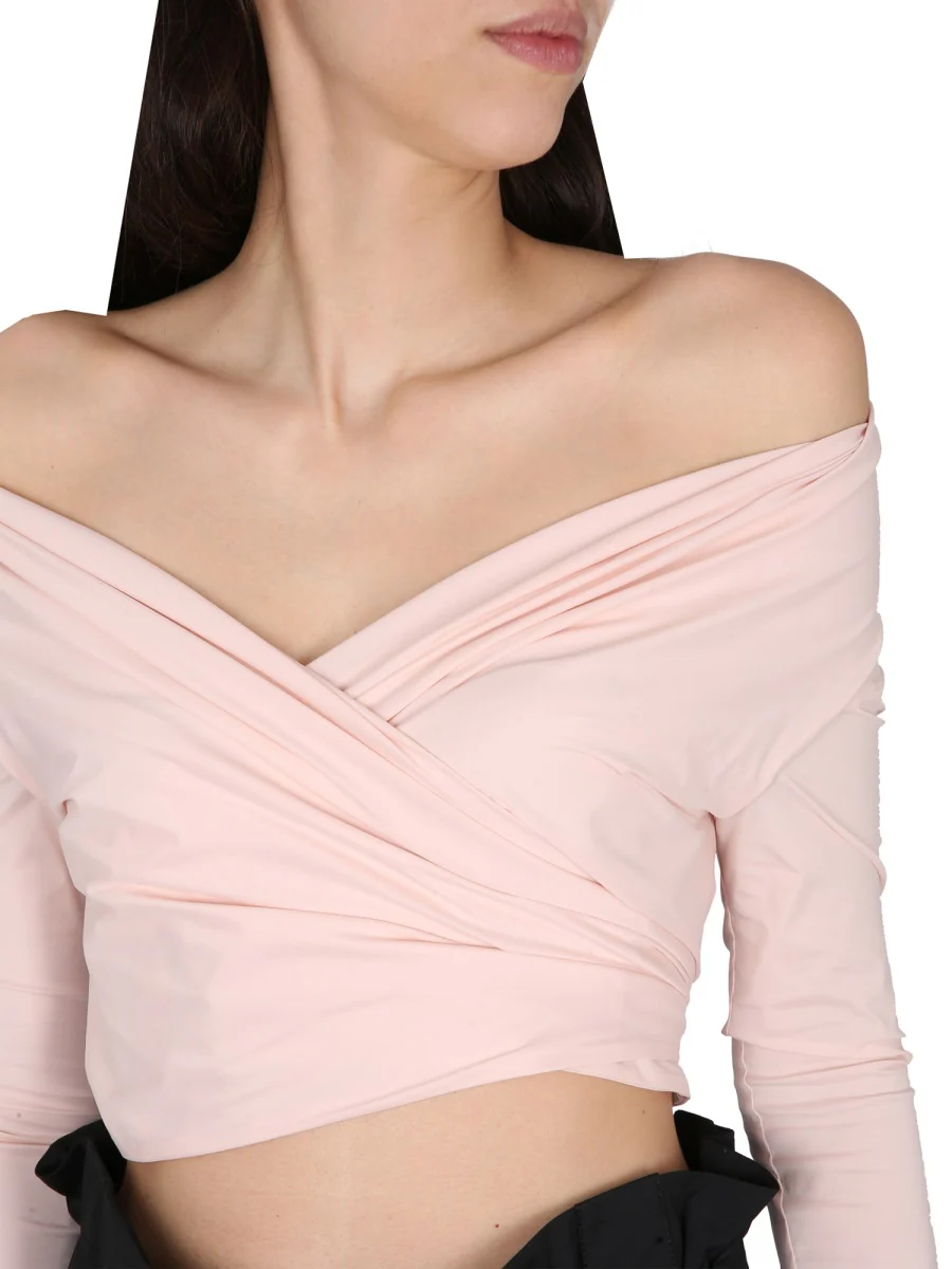 PHILOSOPHY DI LORENZO SERAFINI Bow-fastening Cropped Top - Image 4